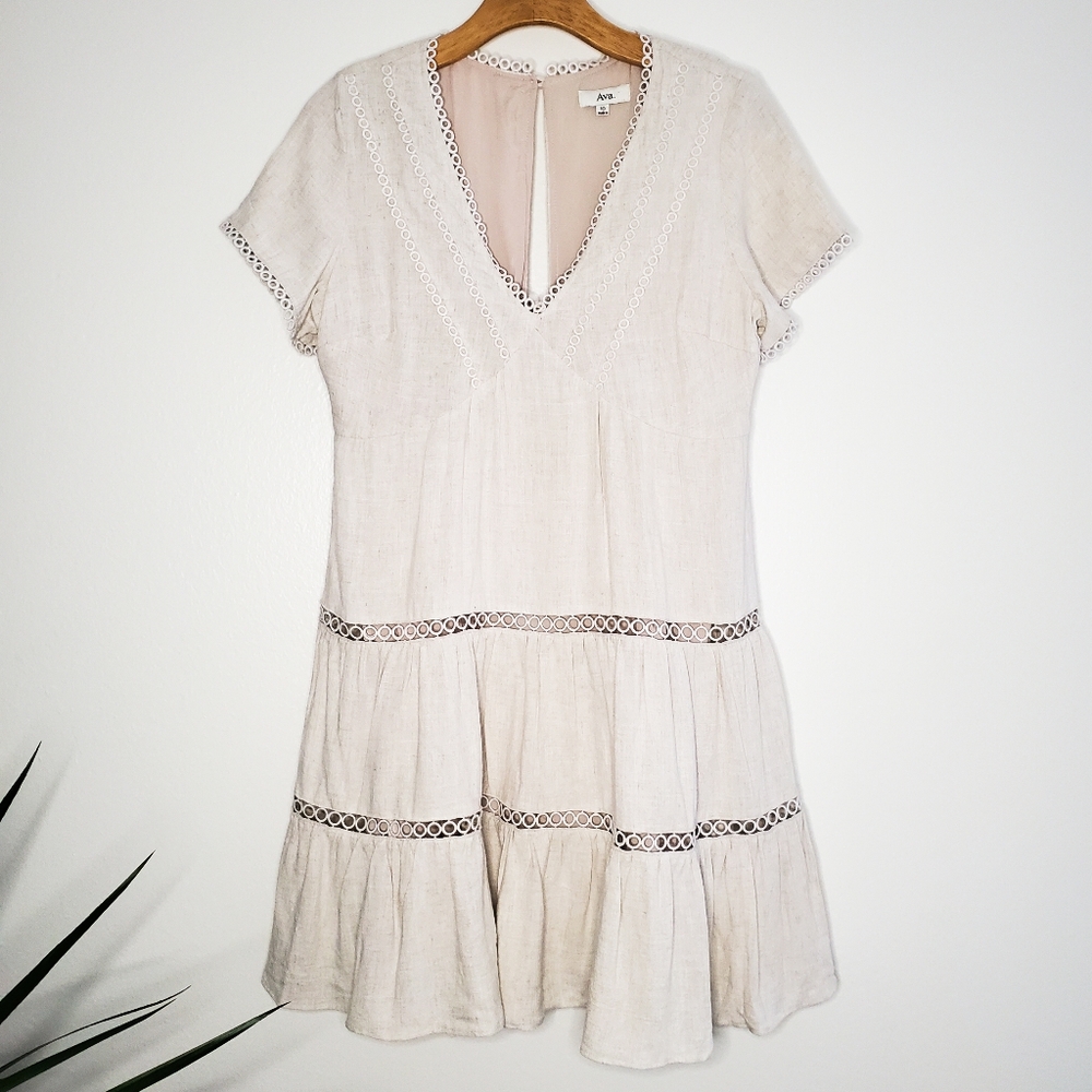 Ava. Linen Boho Sheath Dress